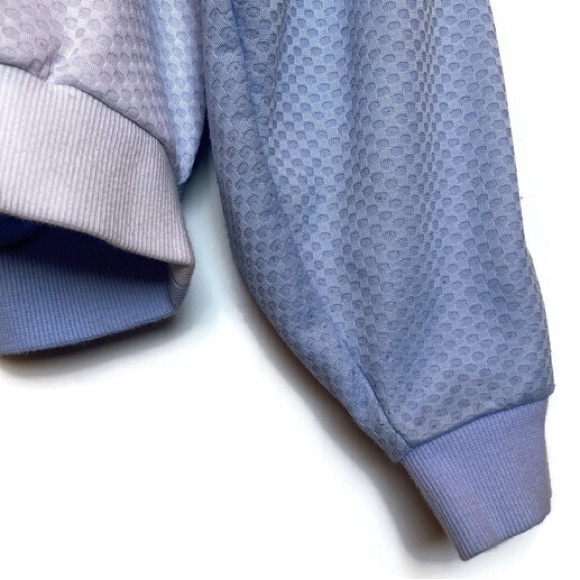 Adidas Purple Cropped Long Sleeve Sweatshirt Colour Block Sz XS - Picture 4 of 7